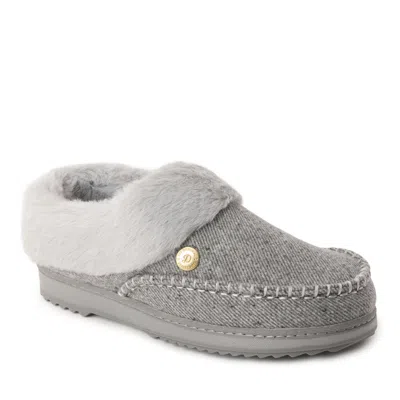 Dearfoams Women's Nyla Plaid Moc Toe Clog In Gray