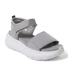 Dearfoams Odell Ankle Strap Platform Sandal In Grey