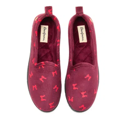 Dearfoams Women's Rachel Velour Closed Back In Burgundy