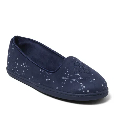 Dearfoams Women's Rebecca Microfiber Velour Closed Back In Blue