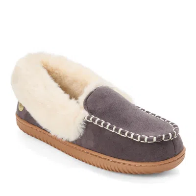 Dearfoams Ryland Cabin Moccasin Slipper In Gray