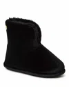 Dearfoams Women's Sara Shiny Velour Bootie House Slipper Boot In Black
