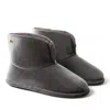 Dearfoams Women's Sara Shiny Velour Bootie Slippers In Grey
