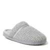 Dearfoams Claire Faux Fur Trimmed Marled Chenille Knit Clog In Grey