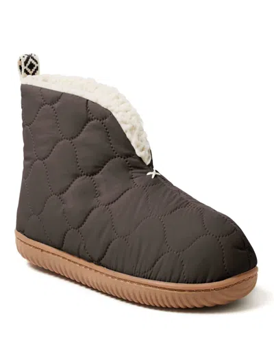 Dearfoams Women's Warm Up Bootie House Shoe Boot Slipper In Gray