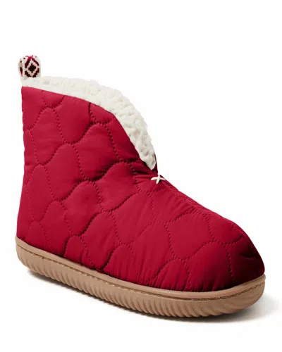 Dearfoams Warm Up Bootie Slipper In Red