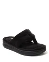 Dearfoams Wrenley Terry Womens Memory Foam Slip-on Slippers In Black