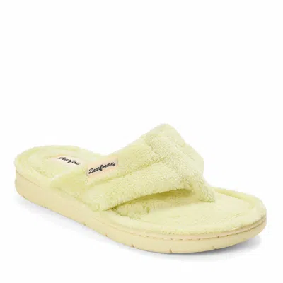 Dearfoams Women's Wrenley Terry Thong Flip Flop House Slipper In Yellow