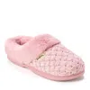 Dearfoams Womens Claire Cable Knit Chenille Clog House Slipper In Pink