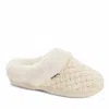 Dearfoams Womens Claire Cable Knit Chenille Clog House Slipper In White