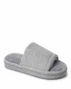 Dearfoams Womens Demi Rib Knit Fuzzy Slide House Slipper In Gray