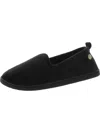 Dearfoams Rachel Velour Closed Back Womens Memory Foam Slip-on Slippers In Black