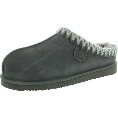 Dearfoams Womens Faux Fur Suede Slide Slippers