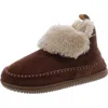 Dearfoams Womens Faux Suede Slip On Booties In Brown