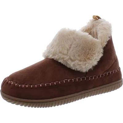 Dearfoams Womens Faux Suede Slip On Booties In Multi