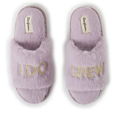 DEARFOAMS WOMENS LANE BRIDAL SLIDE SLIPPERS