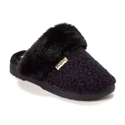 Dearfoams Womens Memory Foam Slip-on Slippers In Black
