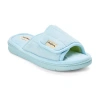 Dearfoams Womens Memory Foam Slip-on Slippers In Blue
