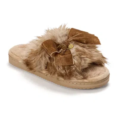 Dearfoams Womens Memory Foam Slip-on Slippers In Brown