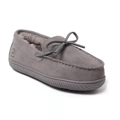 Dearfoams Womens Memory Foam Slip-on Slippers In Gray