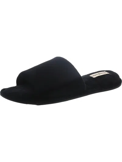 Dearfoams Womens Memory Foam Summer Slide Slippers In Black
