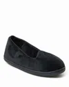 Dearfoams Womens Rebecca Microfiber Velour Closed Back House Slipper In Black