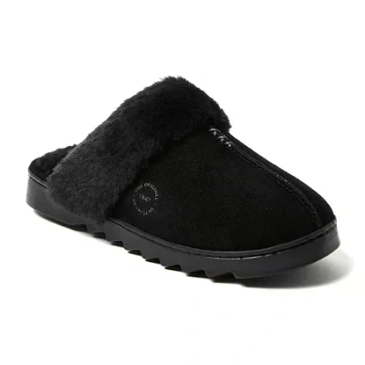 Dearfoams Womens Slip-on Slippers In Black