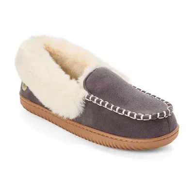 Dearfoams Ryland Cabin Moccasin Slipper In Gray