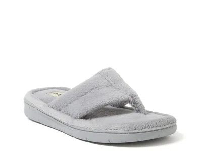Dearfoams Wrenley Terry Womens Memory Foam Slip-on Slippers In Gray