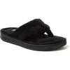Dearfoams Wrenley Terry Womens Memory Foam Slip-on Slippers In Black