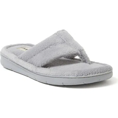 Dearfoams Wrenley Terry Womens Memory Foam Slip-on Slippers In Gray