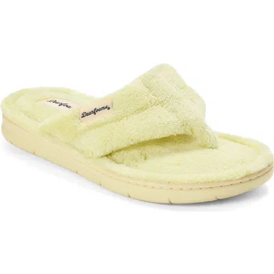 Dearfoams Wrenley Terry Thong Flip Flop Slipper In Green