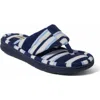 Dearfoams Wrenley Terry Thong Flip Flop Slipper In Stripes Blue-white