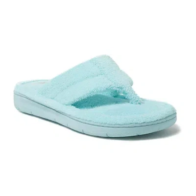 Dearfoams Wrenley Terry Womens Memory Foam Slip-on Slippers In Blue