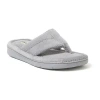 Dearfoams Wrenley Terry Womens Memory Foam Slip-on Slippers In Gray