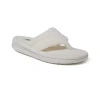Dearfoams Wrenley Terry Womens Memory Foam Slip-on Slippers In White