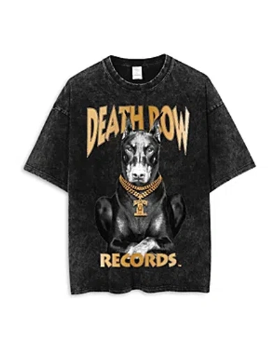 Death Row Records Acid Wash Short Sleeve Graphic Tee In Black