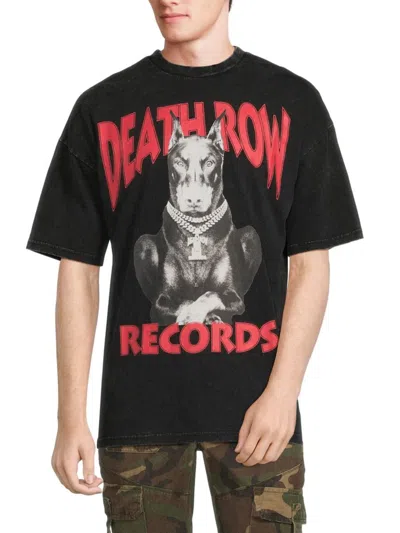 Death Row Records Men's Chain Dog Graphic Tee In Black