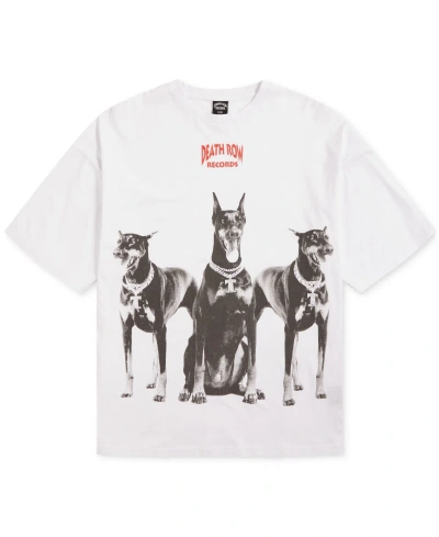 Death Row Records Men's Doberman Dogs Graphic T-shirt In White