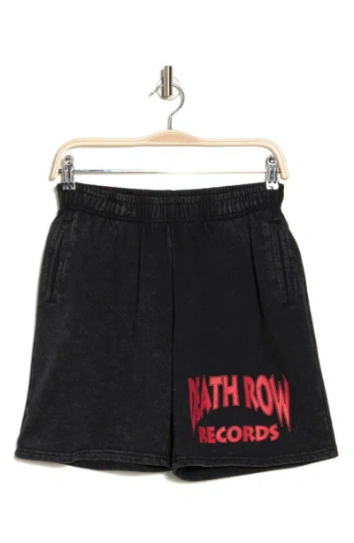 Death Row Records Oversize Fleece Shorts In Black