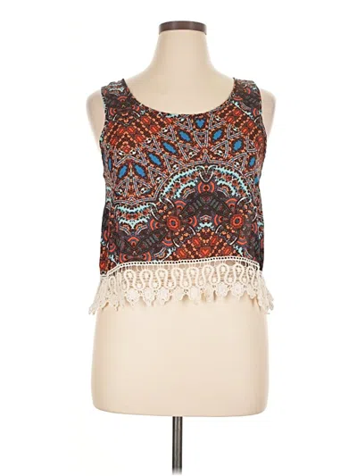Pre-owned Deb Sleeveless Blouse In Brown