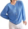 Debbie Katz Aura Cardigan Sweater In Blue Lurex In Blue