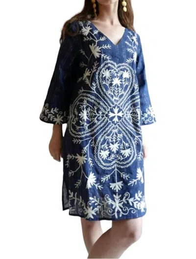 Debbie Katz Clover Tunic Dress In Navy In Blue