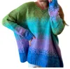 Debbie Katz Franca Stripe Sweater In Green Multi In Green