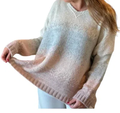 Debbie Katz Franca Stripe Sweater In Off White