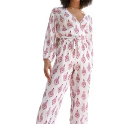 Debbie Katz Georgia Jumpsuit In Red Ikat