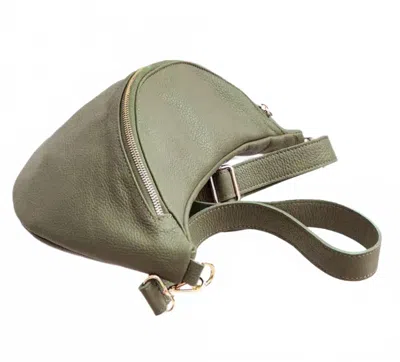 Debbie Katz Lila Leather Crossbody Bag In Khaki In Green