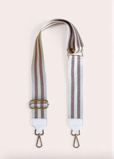 Debbie Katz Metalic Stripe Bag Strap In White In Multi