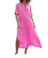 Debbie Katz Nila Gauze Button Down Maxi Dress In Pink In Pink