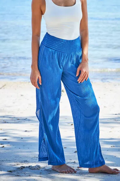 Debbie Katz Resort Wide Leg Palazzo Pant In Royal Blue